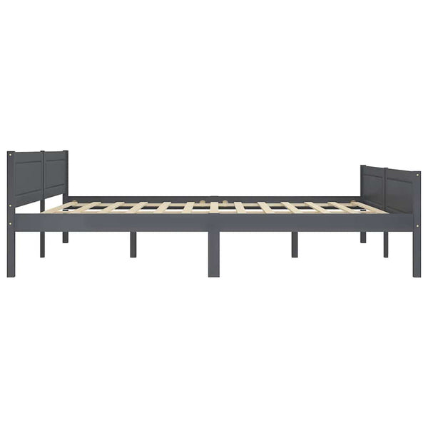 Massivholzbett Kiefer Grau 180x200