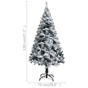 Künstlicher Weihnachtsbaum Grün mit Schnee 120cm
