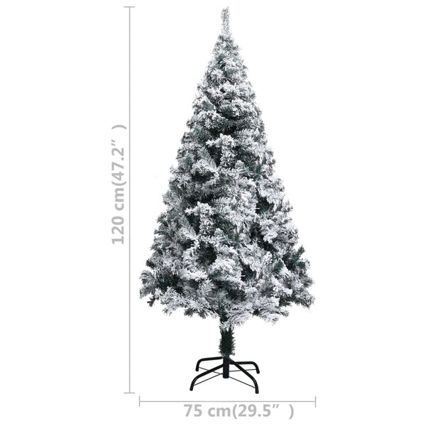 Künstlicher Weihnachtsbaum Grün mit Schnee 120cm
