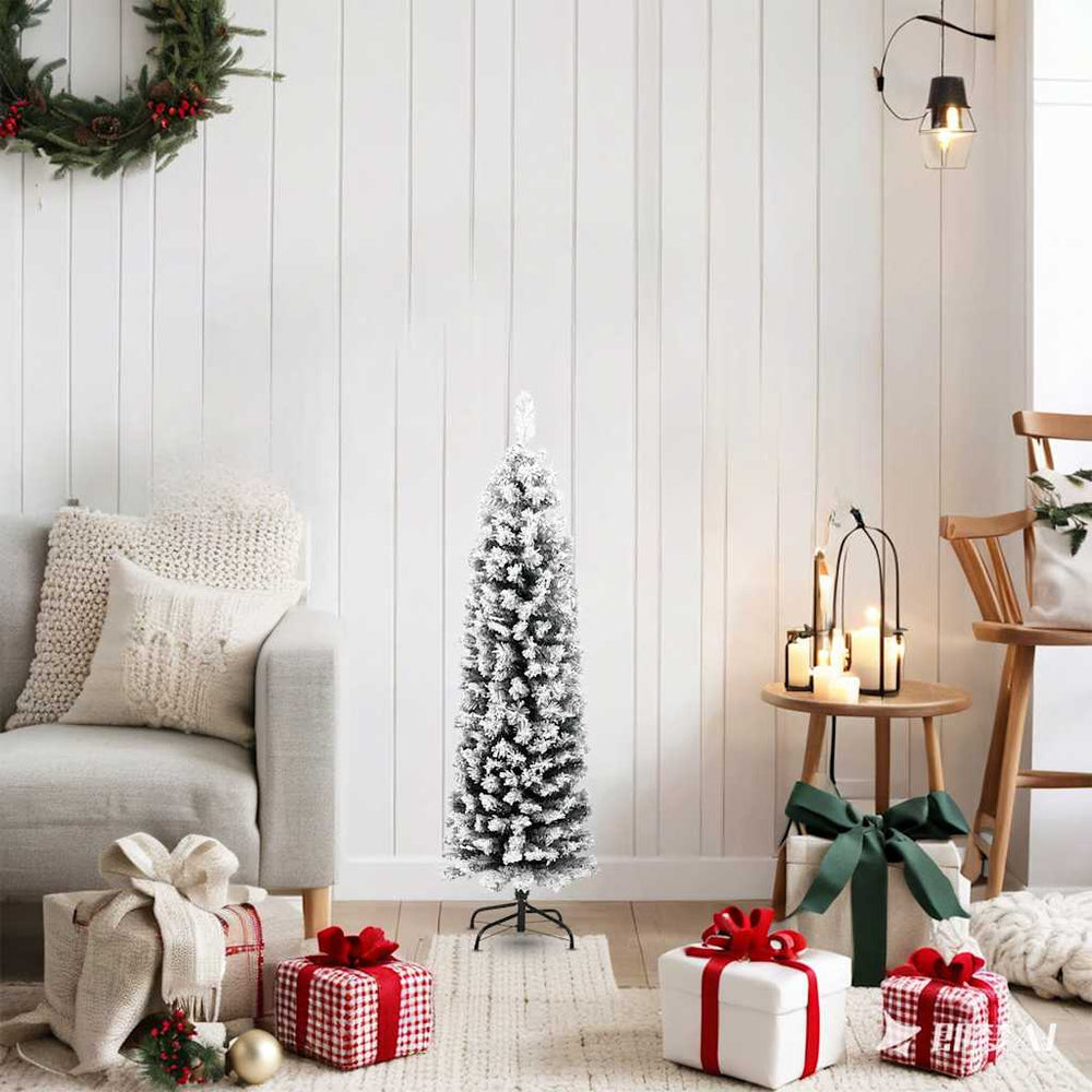 Schlanker, beschneiter Weihnachtsbaum, 120 cm