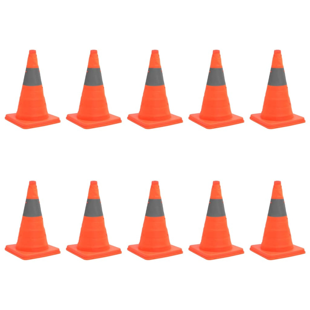vidaXL Cônes de signalisation pliables 10 pcs 42 cm