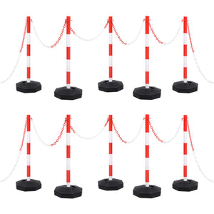 Kettenpfosten-Set mit 10 m Kunststoffkette