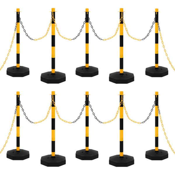 Kettenpfosten-Set mit 10 m Kunststoffkette