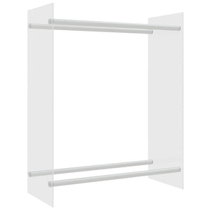 Transparentes Brennholzregal aus Glas, 80x35x100 cm