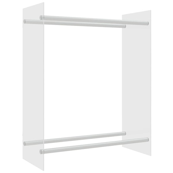 Transparentes Brennholzregal aus Glas, 80x35x100 cm