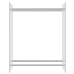 Transparentes Brennholzregal aus Glas, 80x35x100 cm
