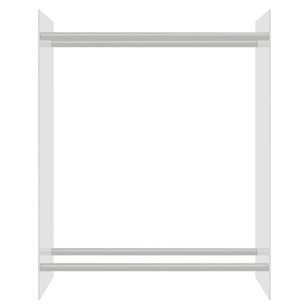 Transparentes Brennholzregal aus Glas, 80x35x100 cm