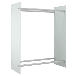 vidaXL Range-bûches Blanc 80x35x100 cm Verre trempé