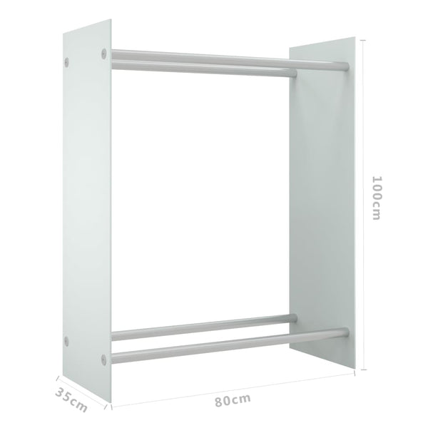 vidaXL Range-bûches Blanc 80x35x100 cm Verre trempé