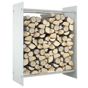 vidaXL Range-bûches Blanc 80x35x100 cm Verre trempé