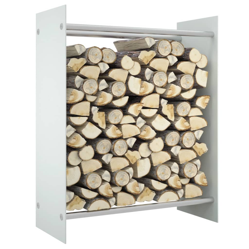 vidaXL Range-bûches Blanc 80x35x100 cm Verre trempé