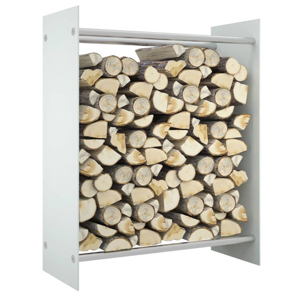 vidaXL Range-bûches Blanc 80x35x100 cm Verre trempé