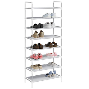 Schuhregal Silber mit 8 Ablagen