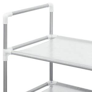 Schuhregal Silber mit 8 Ablagen