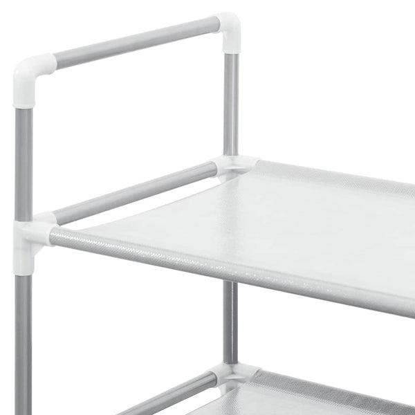 Schuhregal Silber mit 8 Ablagen