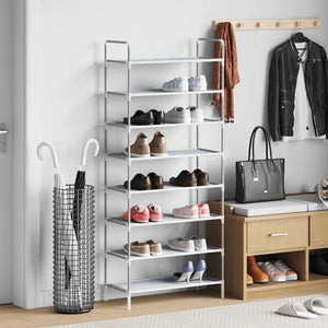 Schuhregal Silber mit 8 Ablagen