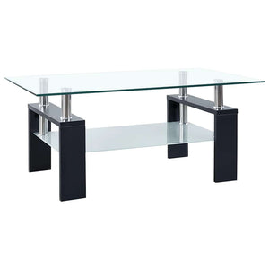 Couchtisch Schwarz Hartglas 95x55 cm