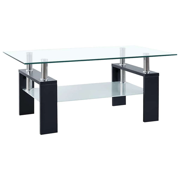 Couchtisch Schwarz Hartglas 95x55 cm