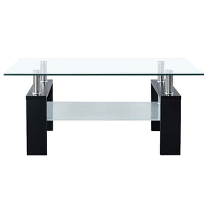 Couchtisch Schwarz Hartglas 95x55 cm