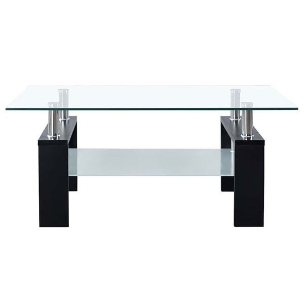 Couchtisch Schwarz Hartglas 95x55 cm