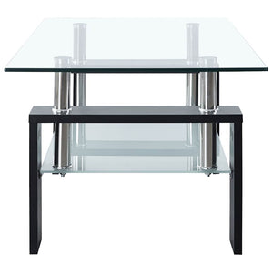 Couchtisch Schwarz Hartglas 95x55 cm