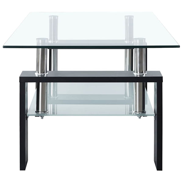 Couchtisch Schwarz Hartglas 95x55 cm