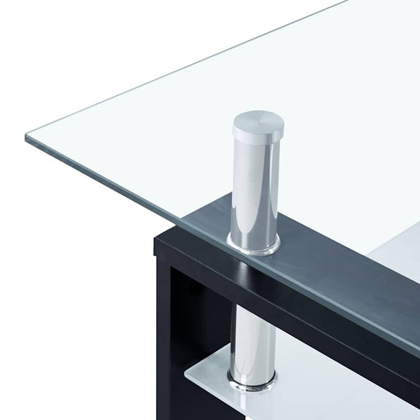 Couchtisch Schwarz Hartglas 95x55 cm