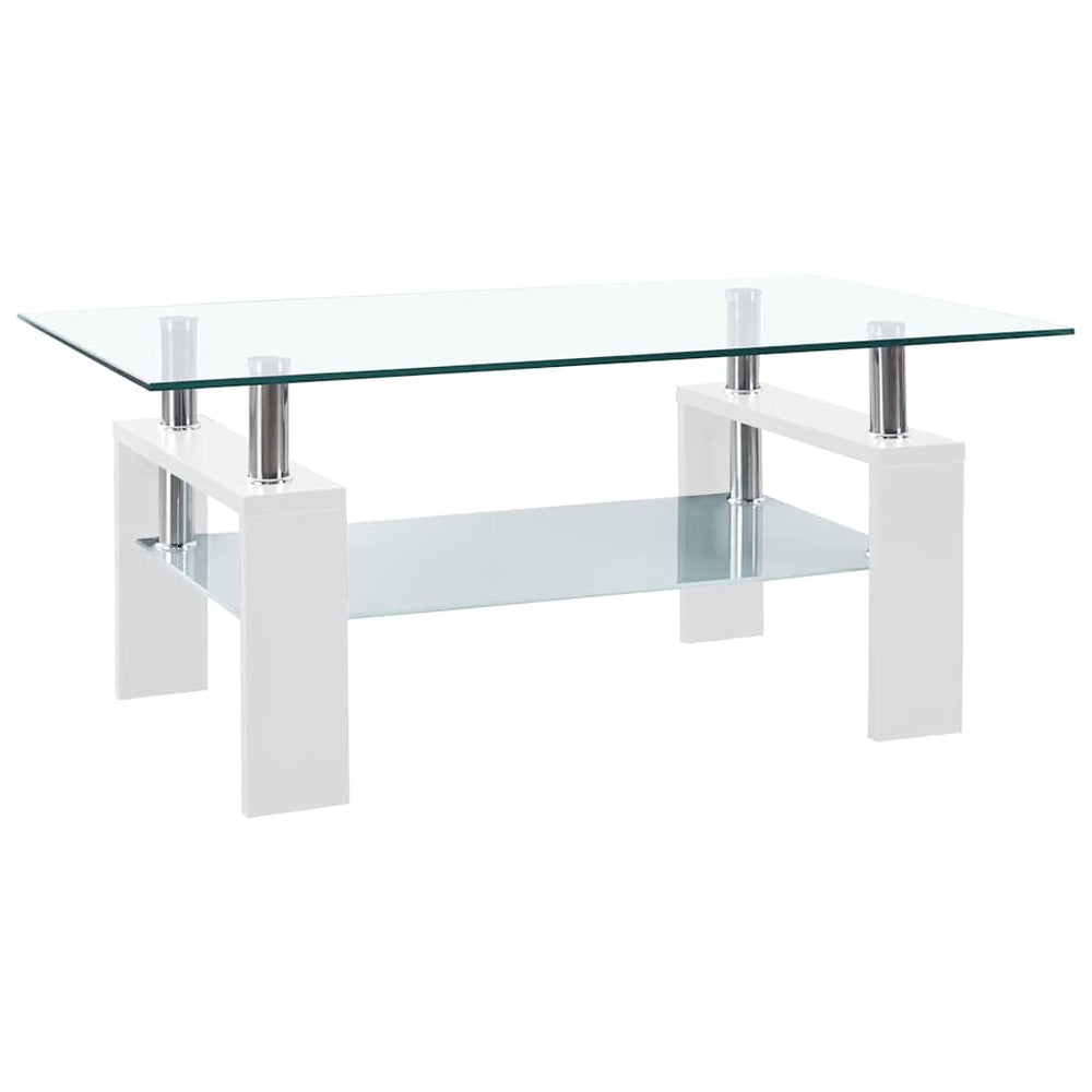Couchtisch Weiß Hartglas 95x55 cm