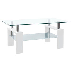 Couchtisch Weiß Hartglas 95x55 cm