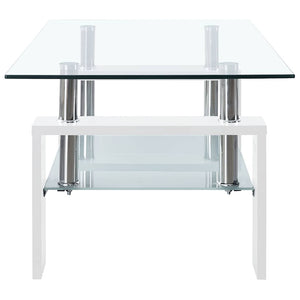 Couchtisch Weiß Hartglas 95x55 cm