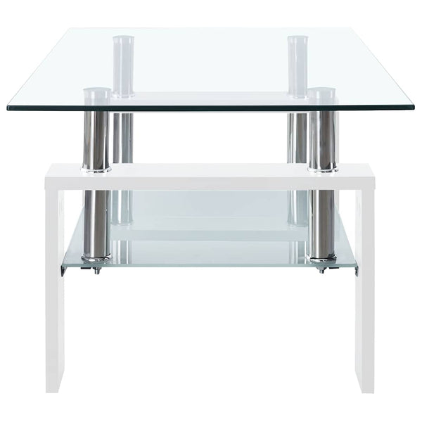 Couchtisch Weiß Hartglas 95x55 cm