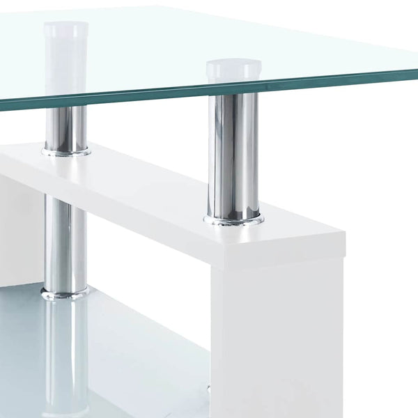 Couchtisch Weiß Hartglas 95x55 cm
