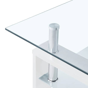 Couchtisch Weiß Hartglas 95x55 cm