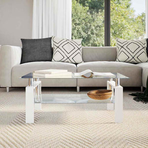 Couchtisch Weiß Hartglas 95x55 cm