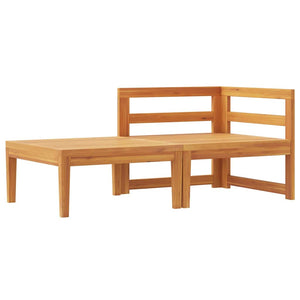 2-tlg. Garten-Lounge-Set mit Kissen Cremeweiß Akazienholz
