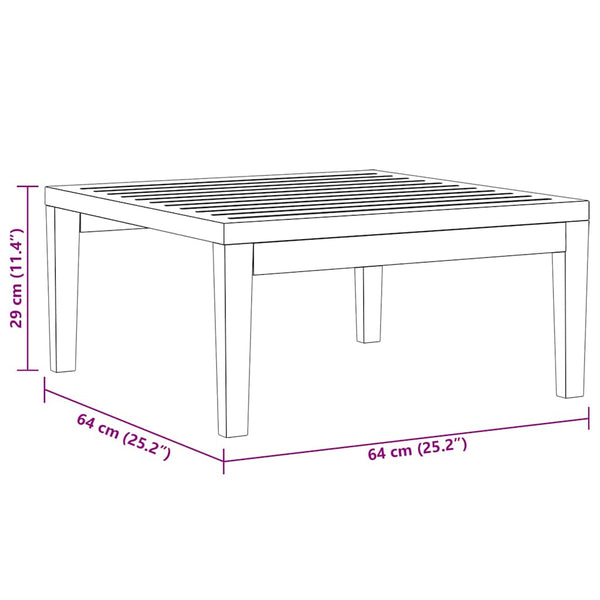 Gartentisch 64x64x29 cm Massivholz Akazie