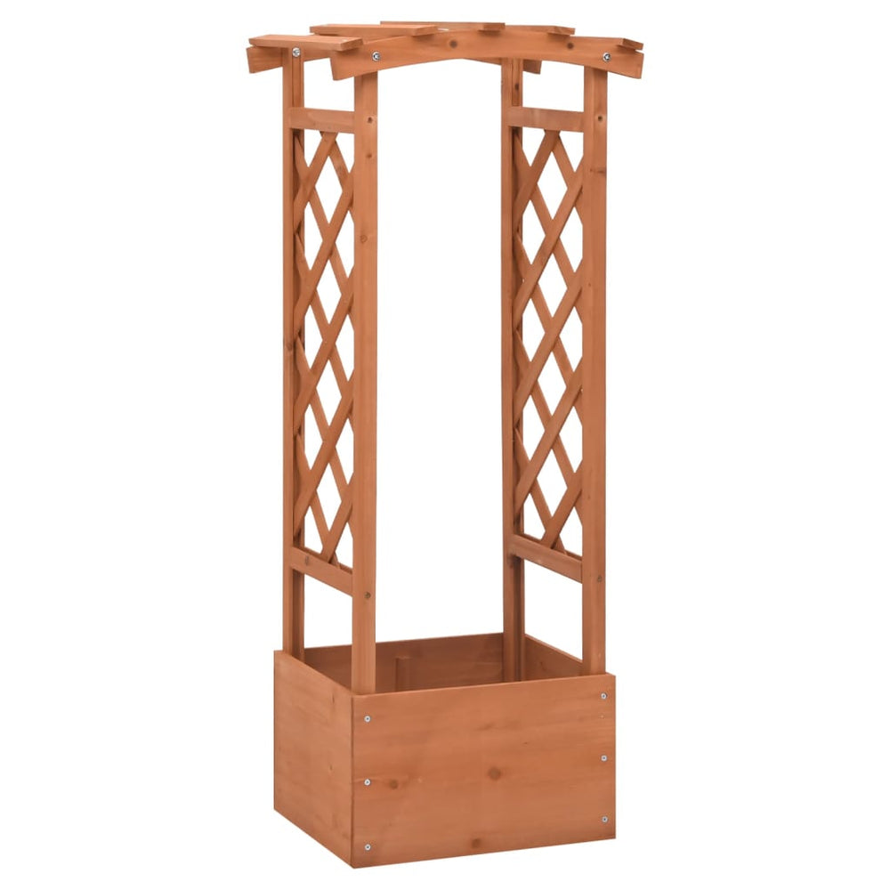 vidaXL Jardinière avec treillis 49x39x117 cm bois de sapin