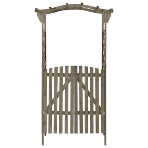 Pergola mit Tor 116x40x204 cm Grau Massivholz Tanne