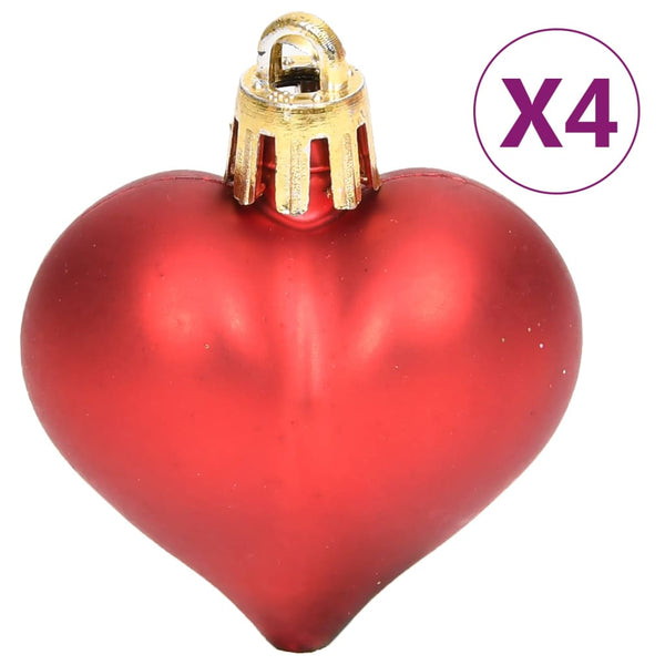 70-teiliges Weihnachtskugel-Set Gold und Rot