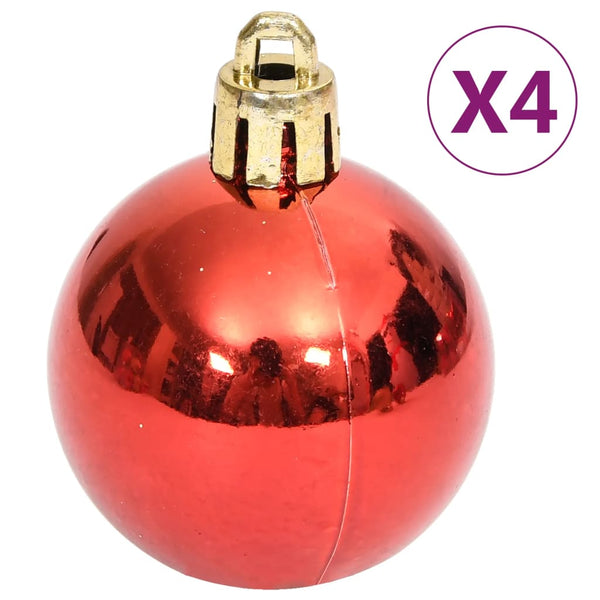 70-teiliges Weihnachtskugel-Set Gold und Rot