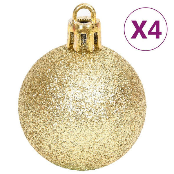 70-teiliges Weihnachtskugel-Set Gold und Rot