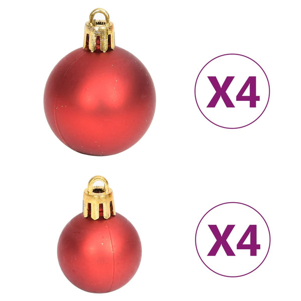 70-teiliges Weihnachtskugel-Set Gold und Rot