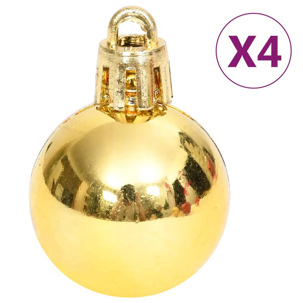 70-teiliges Weihnachtskugel-Set Gold und Rot