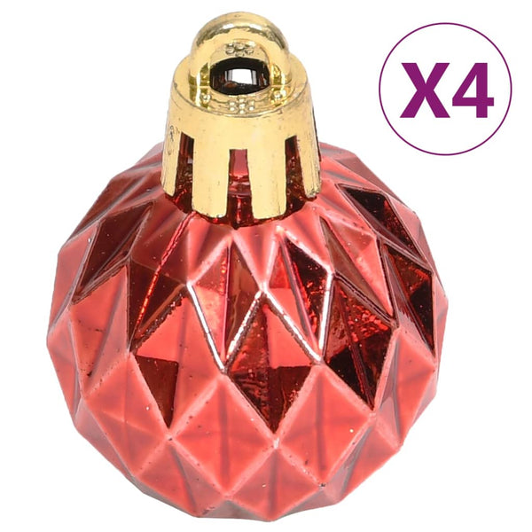 70-teiliges Weihnachtskugel-Set Gold und Rot