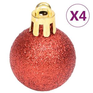 70-teiliges Weihnachtskugel-Set Gold und Rot