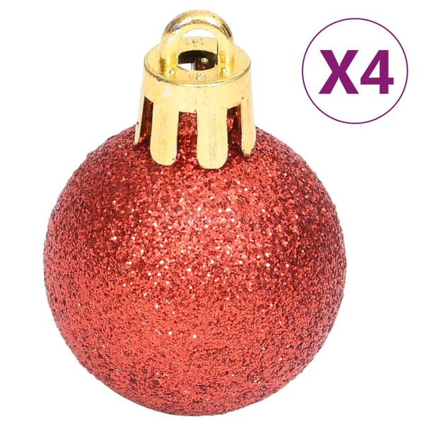 70-teiliges Weihnachtskugel-Set Gold und Rot