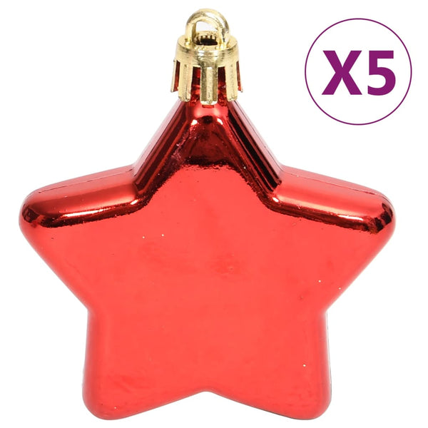 70-teiliges Weihnachtskugel-Set Gold und Rot