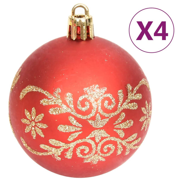 70-teiliges Weihnachtskugel-Set Gold und Rot