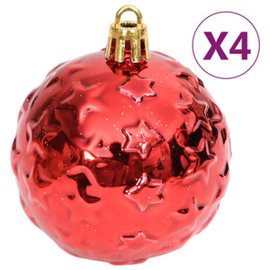 70-teiliges Weihnachtskugel-Set Gold und Rot