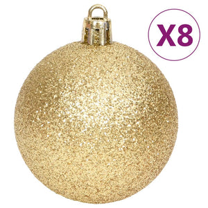 70-teiliges Weihnachtskugel-Set Gold und Rot